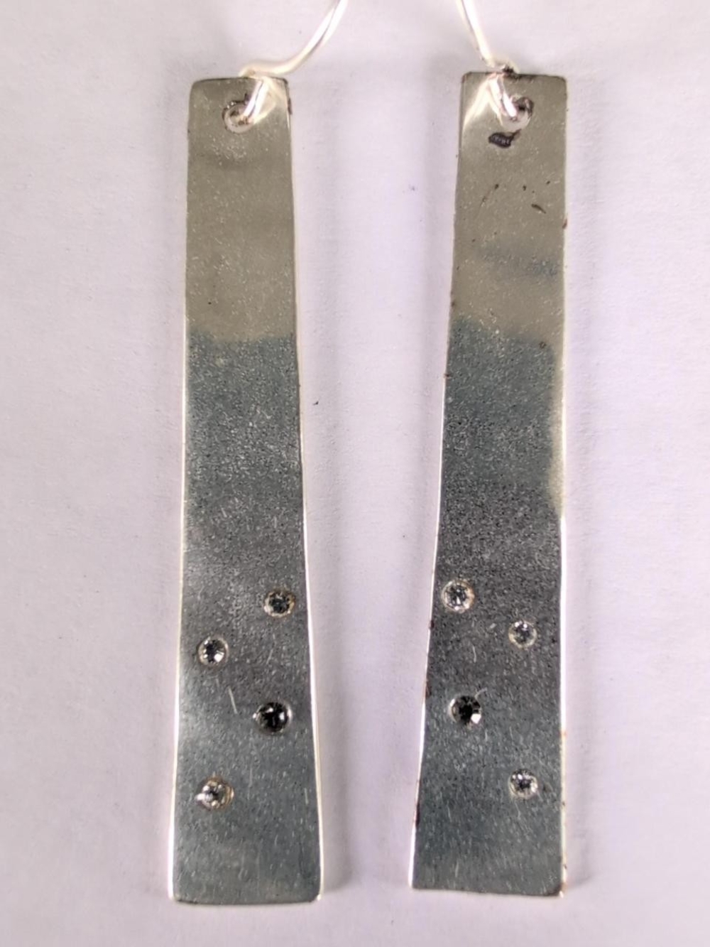 Kenneth Cole Silver dangle earrings with diamond like gemstones, 2 in.#earrings
